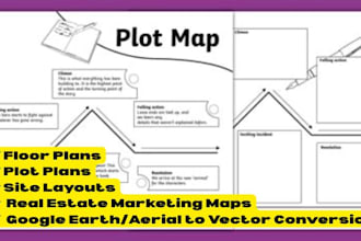 draw a site plan from survey, sketch, or google maps or scans into cad vectors