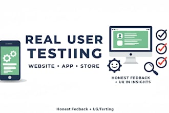do user testing, product testing et feedback for app promotion, website or store