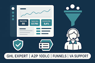 be your gohighlevel expert for a2p 10dlc ghl VA funnel and landing page