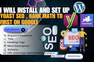 install full rank math SEO and yoast wordpress plugin for on page optimization