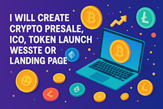 create crypto presale, ico, token launch, meme coin, website, landing page