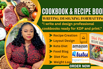 ghostwrite, design, format cookbook recipe book keto diet layout design for KDP