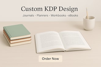 do custom amazon KDP book cover, journal design, planner, workbook, ebook design