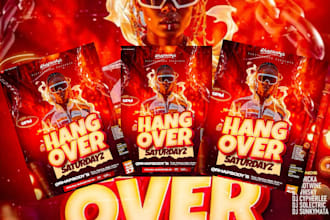 design party flyer, event flyer, club flyer, and poster design