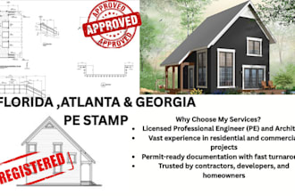 do licensed architect structural engineer pe stamp for atlanta georgia florida