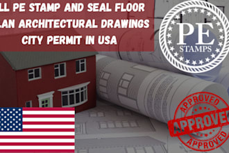 do architectural stamp, mep stamp, pe stamp, and seal for USA city permit