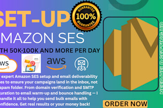 setup amazon ses with domain verification and 50k daily sending limit