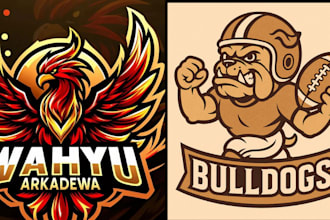 draw mascot art chibi cartoon mascot character sports vintage retro mascot logo