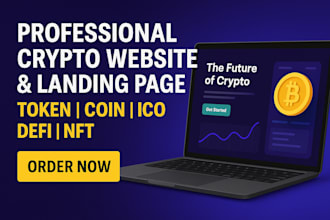 create professional crypto website, token, coin, ico, defi or nft landing page