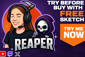 design a disney chibi mascot or cute anime esport mascot logo for your brand