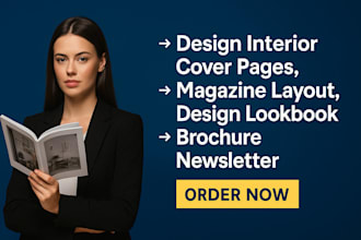 design interior cover pages, magazine layout, design lookbook brochure newslette