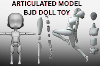 sculpt 3d articulated model  3d flexi toy bjd doll fidget toy 3d lego for print