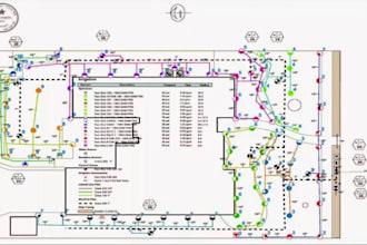 do irrigation plan, drip sprinkler plan, fire sprinkler plan, piping layout