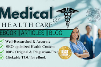 write medical article, health and nutrition blogs, case report ebook ghostwriter