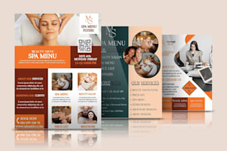 design spa menu price list beauty salon menu brochure design flyer design
