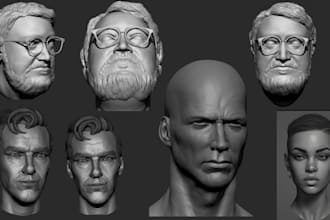 sculpt realistic 3d head model in zbrush face sculpt bust stl file for printing
