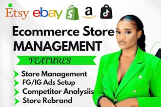 do shopify ebay etsy amazon tik tok shop ecommerce store manager setup