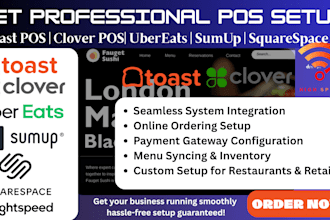 do pos setup and integration in toast pos clover pos square pos
