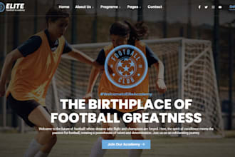 build squarespace football academy website sport soccer academy website