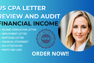 do US CPA comfort letter, audit financial statements, bookkeeping, profit loss