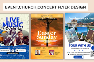 design postcard concert flyer event party flyer church marketing flyer design