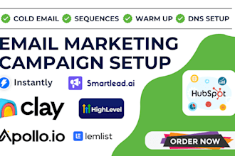 setup instantly ai, smartlead clay com email outreach, lemlist email snov