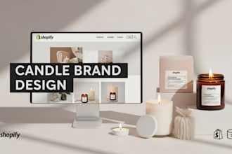 design your candle shopify store, candle label design, candle box design