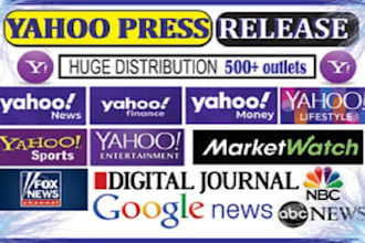 press release distribution on 8 yahoo sites with yahoo finance and news