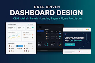 design dashboard ui ux for CRM, admin panel ui, figma landing page