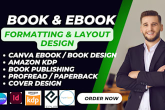 upload, format book for amazon kindle KDP, lulu, ingramspark, canva ebook design