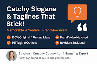 write creative and unique slogans or taglines for your business