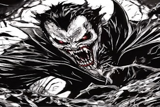 draw horror retro comic art, retro vintage comic illustration , vintage art