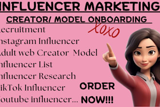find and recruit influencers, adult web models for onlyfans, fansly, instagram
