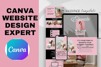 bulid redesign canva mockup website ugc portfolio landing page using canva