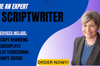 edit and ghostwrite your script or screenplay professionally