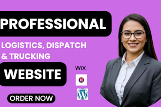 design logistics website, trucking dispatch, cargo, courier, transport website