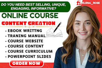 create ebook, online course content, course creation, course content, workbook