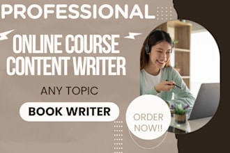 course creation, course content, ebook online course, online course content