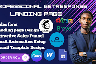 build landing page on getresponse mailchimp brevo zoho canva google site webflow