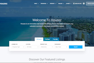 design a real estate website with houzez theme and idx mls integration