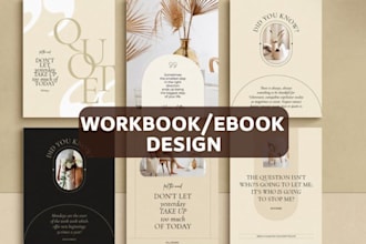 workbook design, journal workbook, self help workbook, canva ebook design