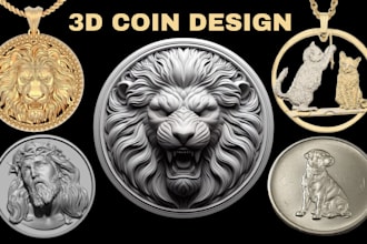 do a custom 3d coin challenge coin 3d bas relief 3d medallion cnc church coin