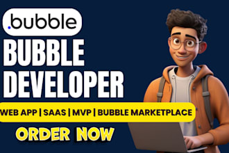 build bubble io website, bubble app bubble saas mvp web app with API and plugins