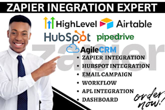 setup gohighlevel zapier integration hubspot pipedrive agile crm zapier airtable