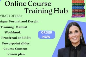 create online course training manual,course curriculum, instructional manual,sop