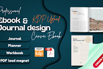 design editable canva ebook planner, journal PDF lead magnet workbook KDP upload