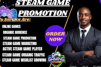steam game promotion, wishlist growth steam game marketing,  online pc game