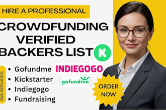 generate verified crowdfunding backers list for kickstarter indiegogo gofundme