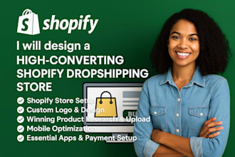 design a high converting shopify dropshipping store with winning products