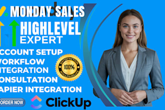 set up mondaycom, monday crm, integration, workflows, and project automation